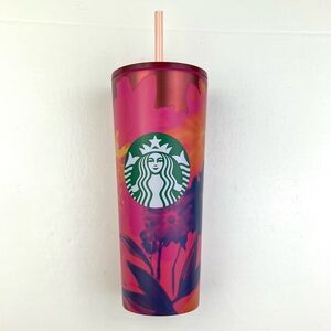 Starbucks Pink Floral Stainless Steel Tumbler